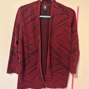 Large burgundy & black cardigan